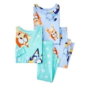 Bluey Pajamas 4 Piece Set Size 4T New With Tags Long Sleeve